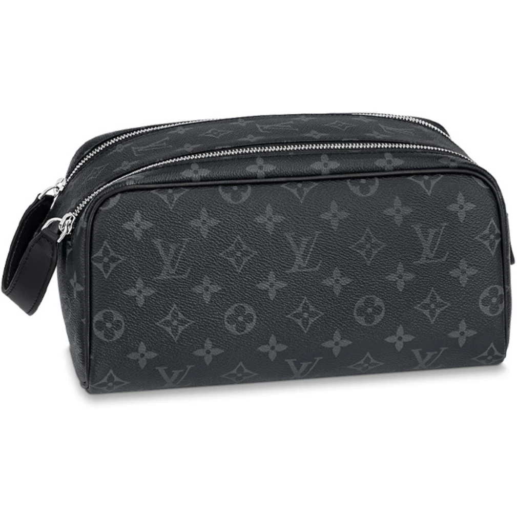 LV/DOPP KIT盥洗包/98新/洗漱包/黑花/经典老花/化妆包/手拿包