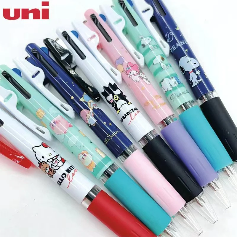 日本UNI三菱铅笔限定款史努比库洛米凯蒂猫三色卡通多色模块笔