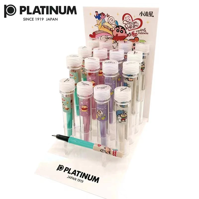日本PLATINUM白金小流星钢笔蜡笔小新限定款EF尖学生练字墨囊钢笔