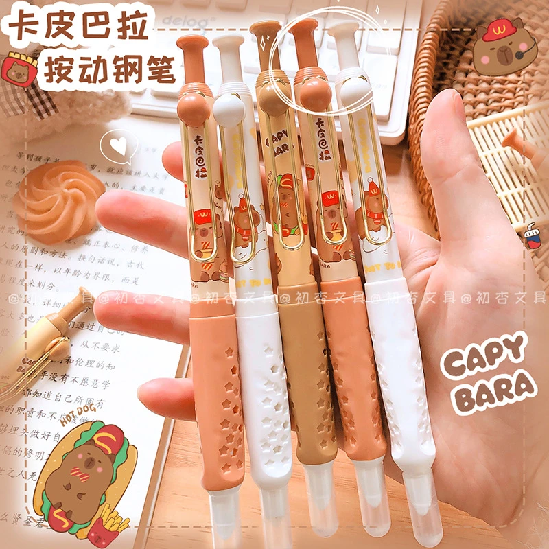 卡皮巴拉香味按动钢笔ins高颜值小学生专用三年级可换囊练字钢笔