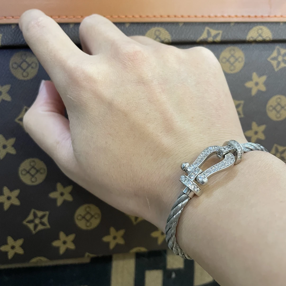 铜合金合成锆石手镯 穿搭后备箱-上新-大号满钻钢丝绳