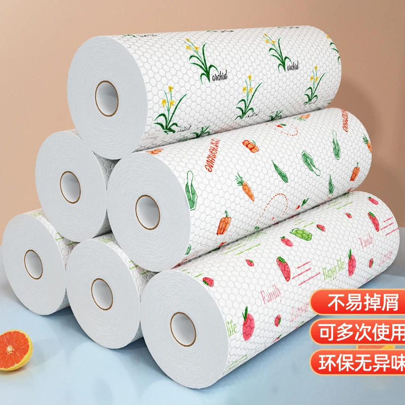 粉丝福利-厨房一次性懒人抹布干湿两用家用吸水吸油纸去油洗碗布