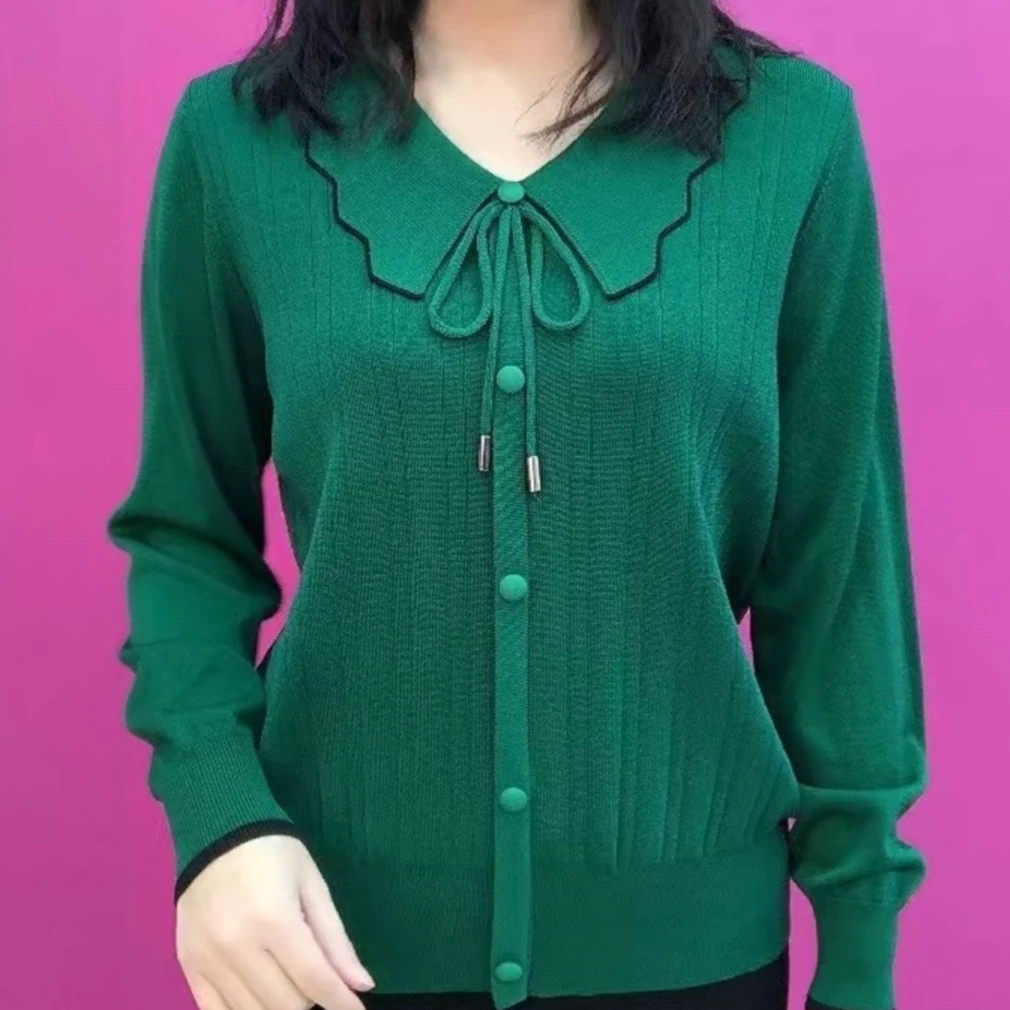 女士保暖打底衫中年妈妈秋冬长袖毛衣2024韩版新款宽松休闲针织衫