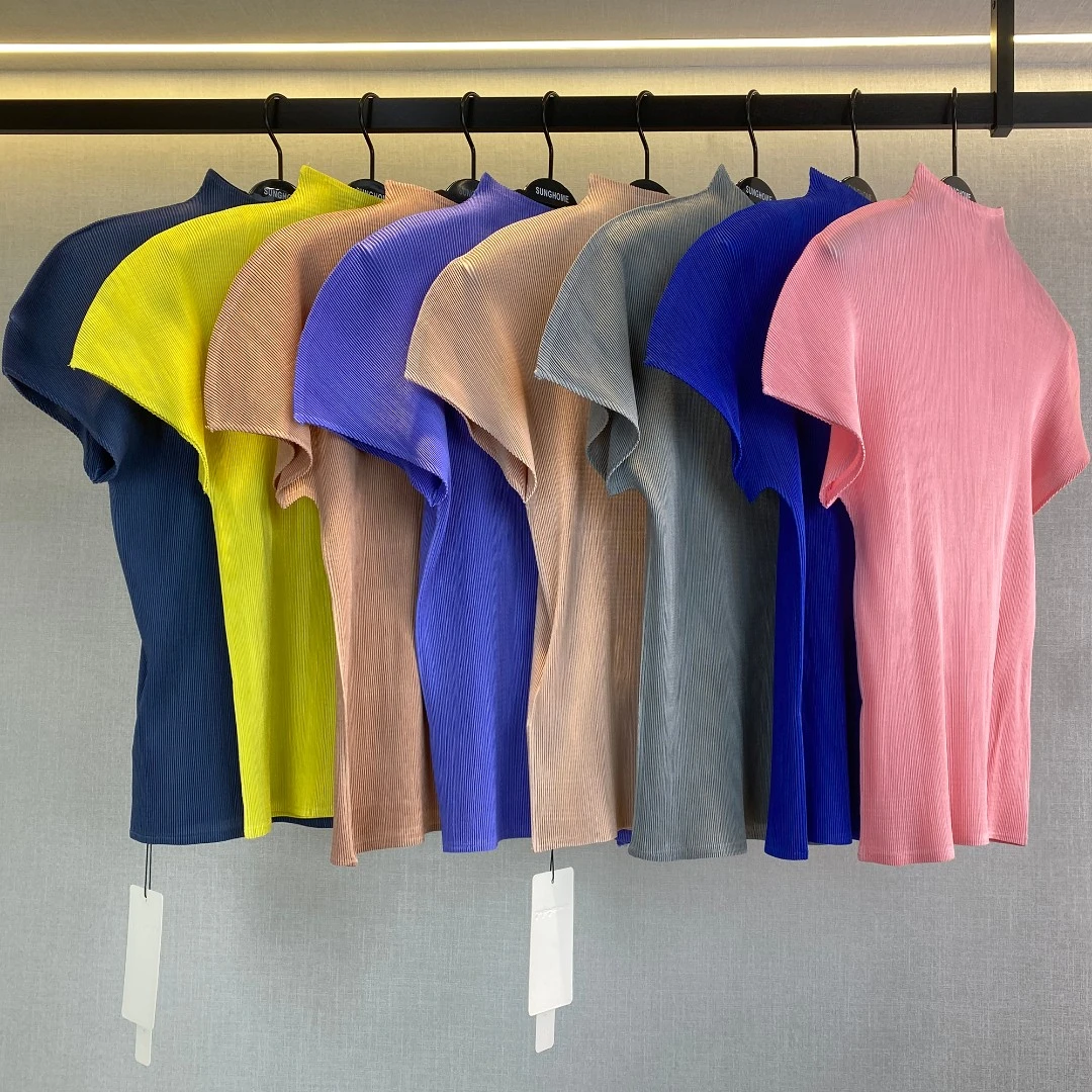 ZHEZHIQIAN【小模T】高级褶皱气质上衣高弹走秀高级感显瘦立体内搭