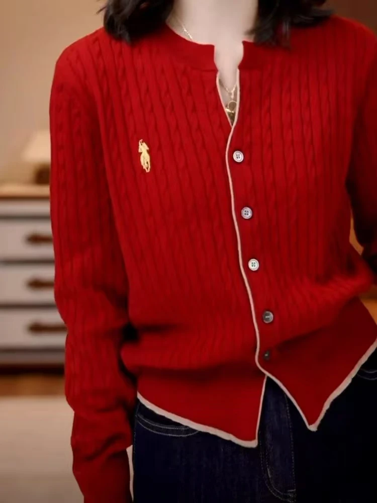 【艾米佳尔】2024秋冬新款洋气毛衣开衫外套百搭长袖上衣AB050