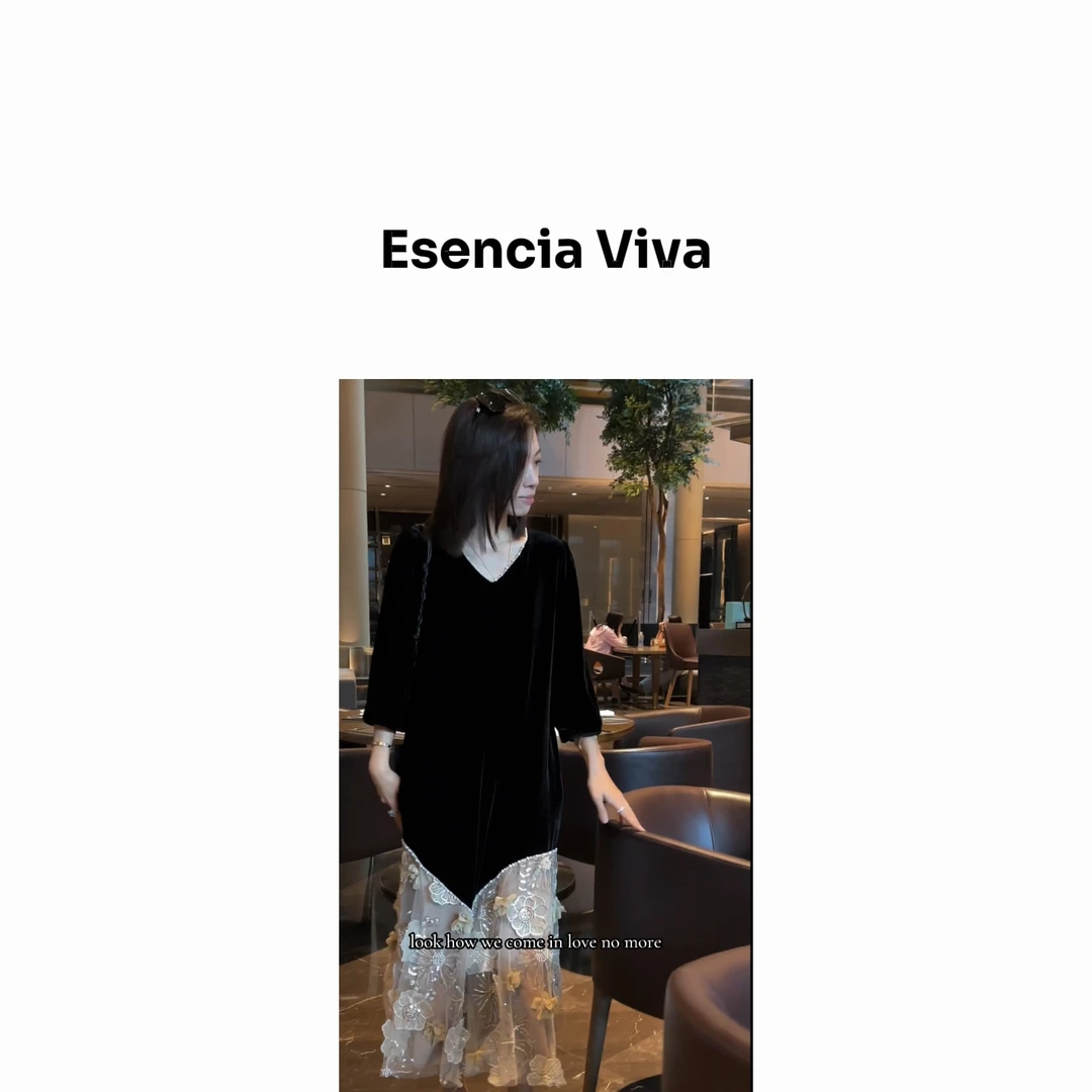 EV.【 春日序曲】100%桑蚕丝编织显瘦连衣裙EVQZ0151