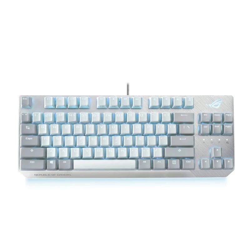 95新 ASUS/华硕 游侠NX TKL 月耀白 机械键盘 有线 游戏键盘 84键