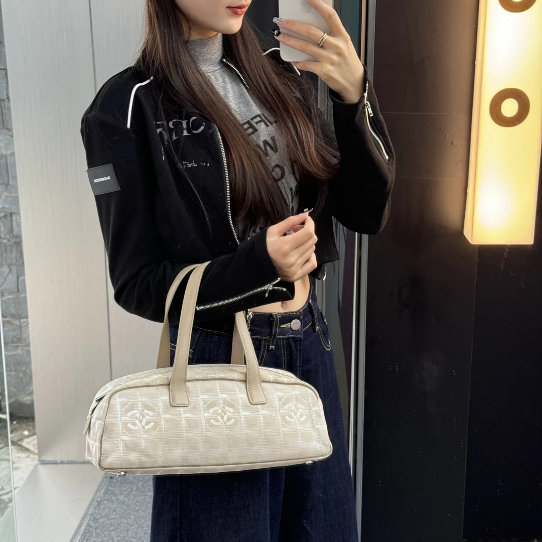 95新 Chanel/香奈儿 JM244香奈儿香槟色单肩腋下包