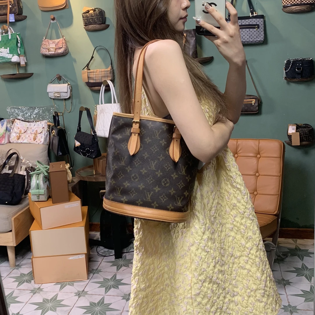 95新 LouisVuitton/路易威登 H217/lv水桶包轻奢大气