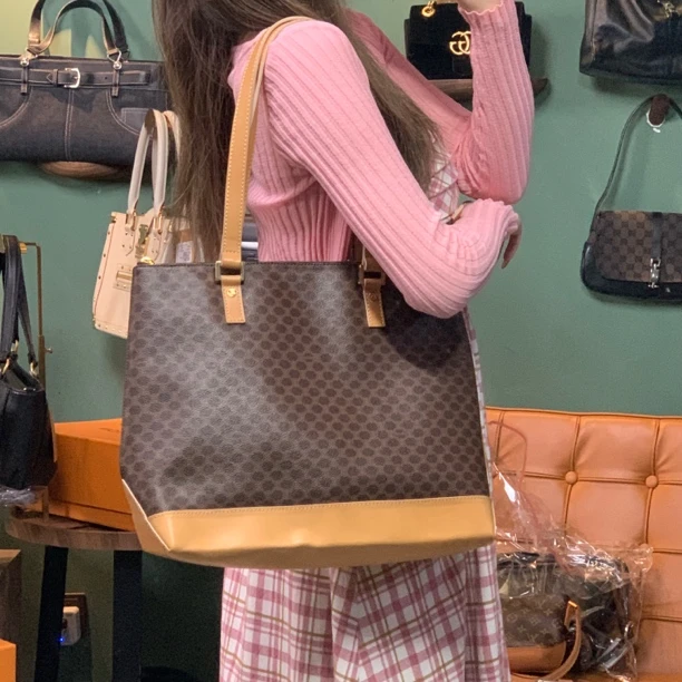 95新 Celine/思琳 H565/时尚休闲格纹肩包棋盘格女士