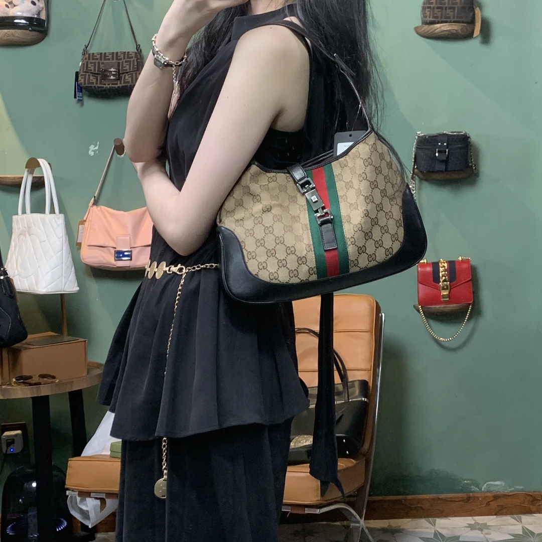 95新 GUCCI/古驰 老花单肩背jackie/A1254