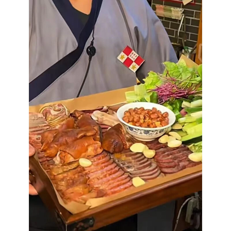 下酒菜餐盘小酒馆卤菜拼盘下酒菜托盘东北蘸酱菜盘子熟食熏酱托盘