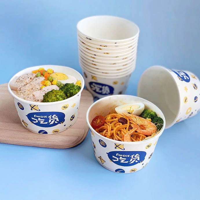 打包盒外卖餐饮商用一次性纸碗整箱饭餐盒纸碗批发家用圆形