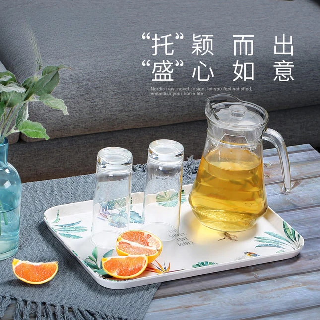 长方形托盘密胺托盘家用水杯托盘茶壶茶盘托盘塑料收纳盘糕点盘
