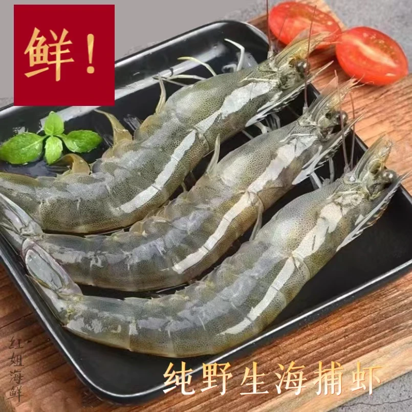 新鲜海捕20—30大虾 白虾速冻发货