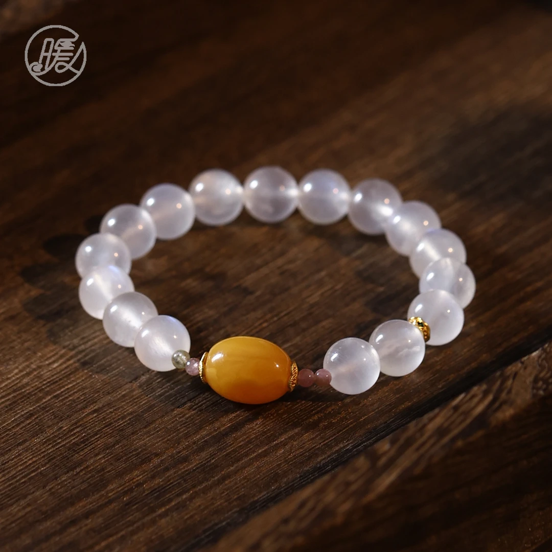 单圈长石shouc9mm搭配枣珠配饰手链D1977多样性发一