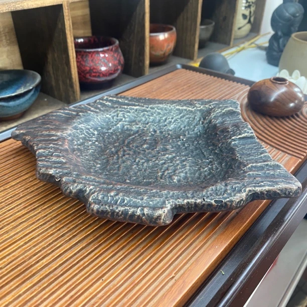 仿古铜瓦片盆 置物盆 苔藓盆
