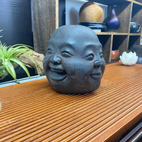 香蒲堂原创 喜怒哀乐佛摆件 佛头 禅意摆件 火山岩佛首摆件