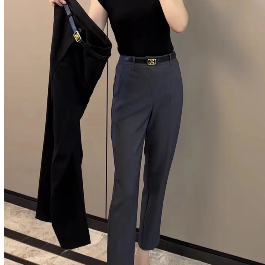 梨形显瘦大码女装西装休闲裤子女士2024年早秋季新款九分哈伦裤