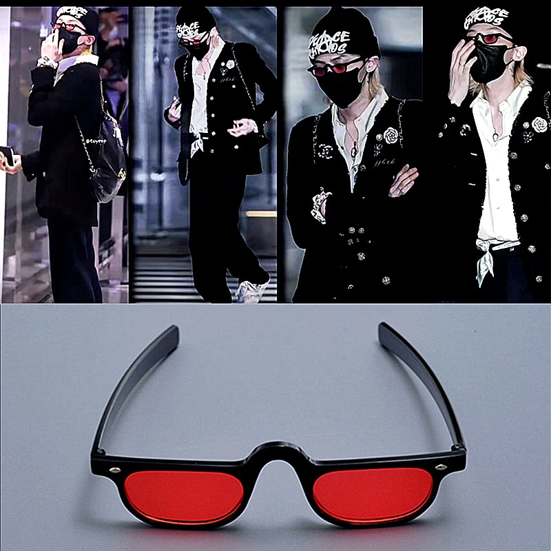权志龙同款小方框太阳眼镜男女潮千禧风辣妹网红潮男复古街拍墨镜