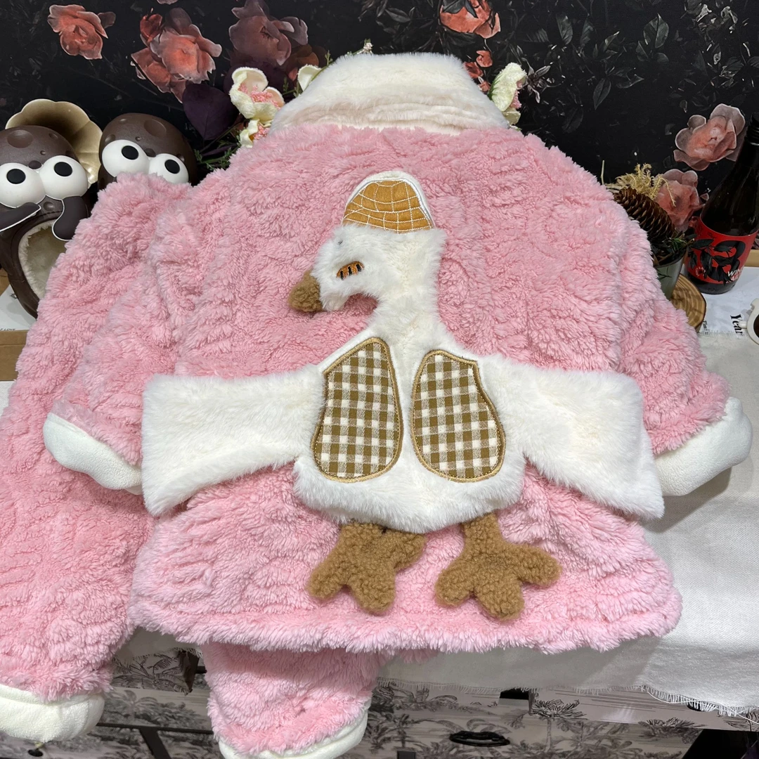 儿童冬季新款保暖家居服时尚加厚百搭中小童外套24Q05