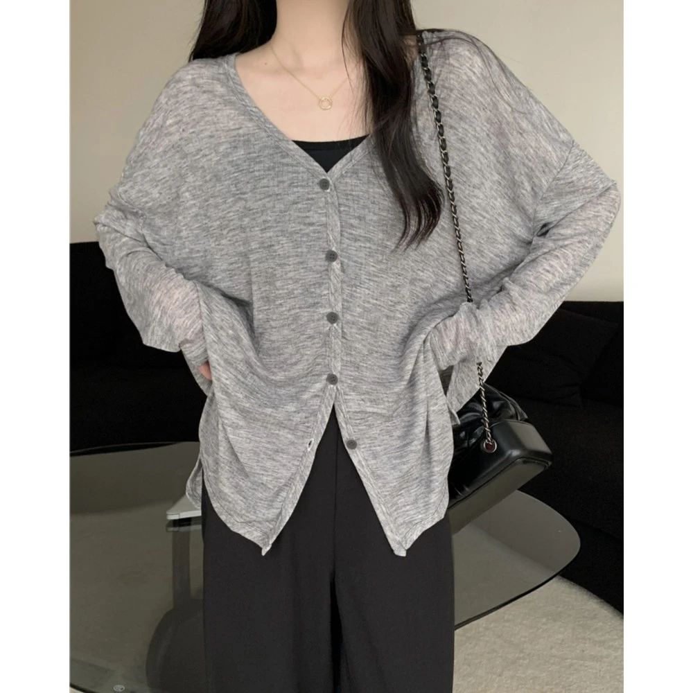 防晒开衫女长袖春秋夏外搭薄款宽松透气上衣微透空调衫