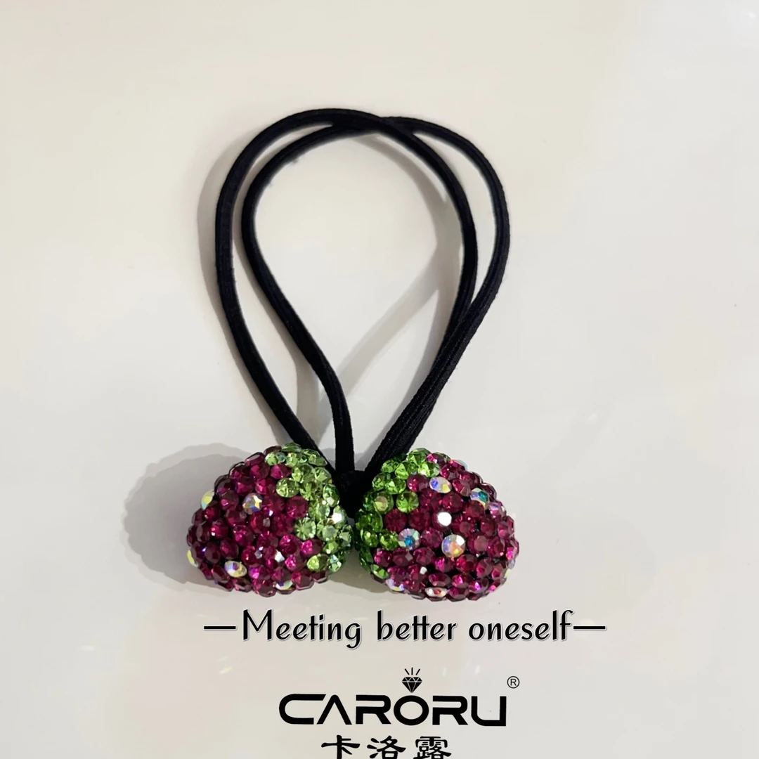 CARORU/卡洛露【草莓超甜】原创奥钻弹力发绳重工高弹时尚轻奢头绳