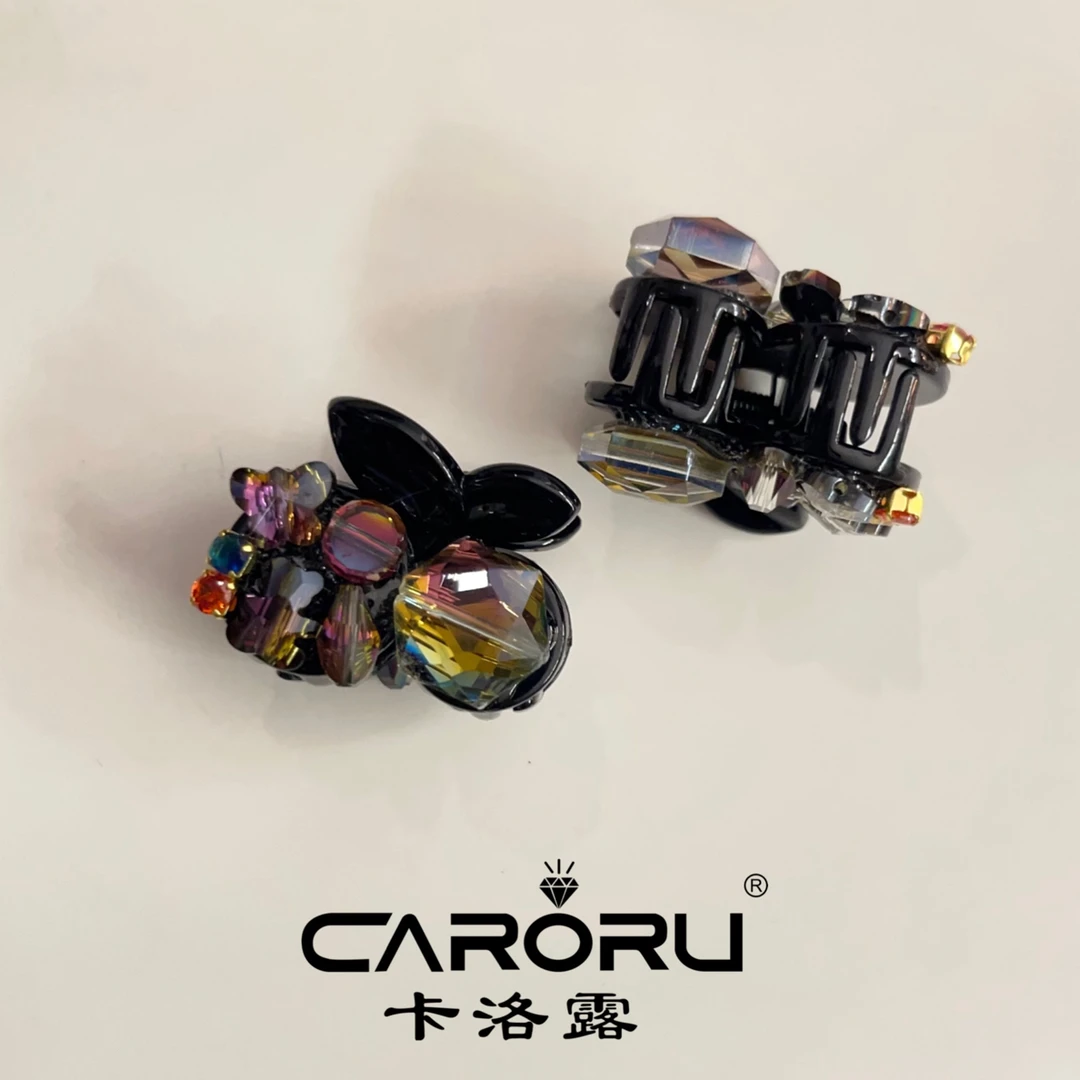 CARORU/卡洛露【水晶樱桃】韩定版S家水晶亚克力抓夹4cm(两支装)