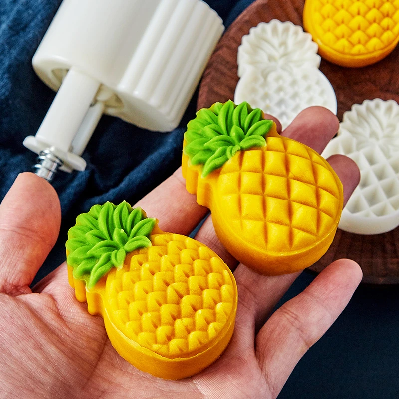 新款菠萝月饼模具手压式家用凤梨酥压模器磨具冰皮广式月饼