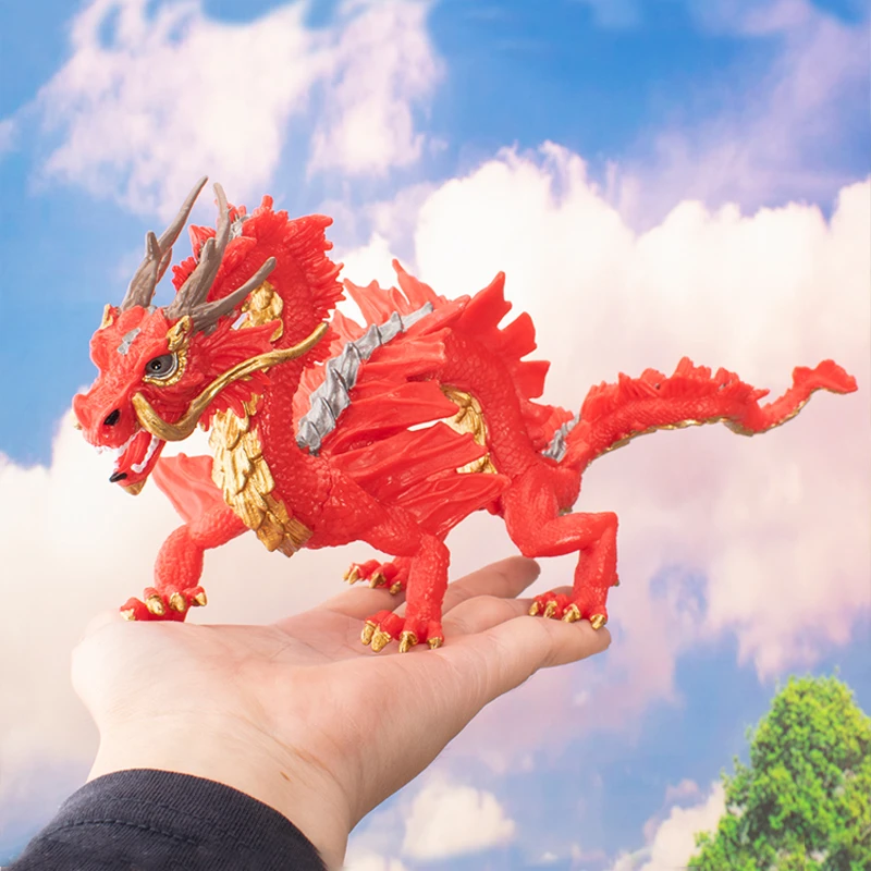 龙手办仿真动物模型男女孩子龙生肖新年礼物桌面静态展示摆件