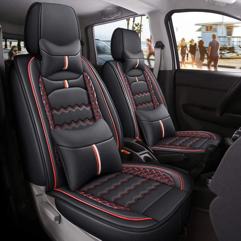 T01商务七座座垫汽车坐垫套全皮全包围座套四季通用座椅垫高级感