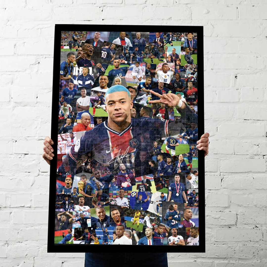 姆巴佩拼图周边520/1314片木质球迷定制朋友情侣生日礼物带相框