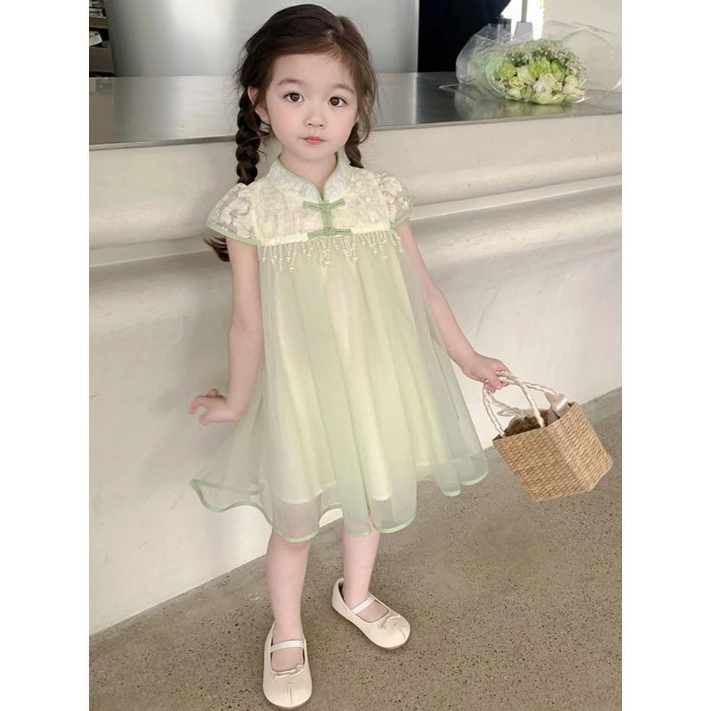 旗袍裙子女童中国风时尚夏季超仙洋气新款女宝宝公主裙夏款童装