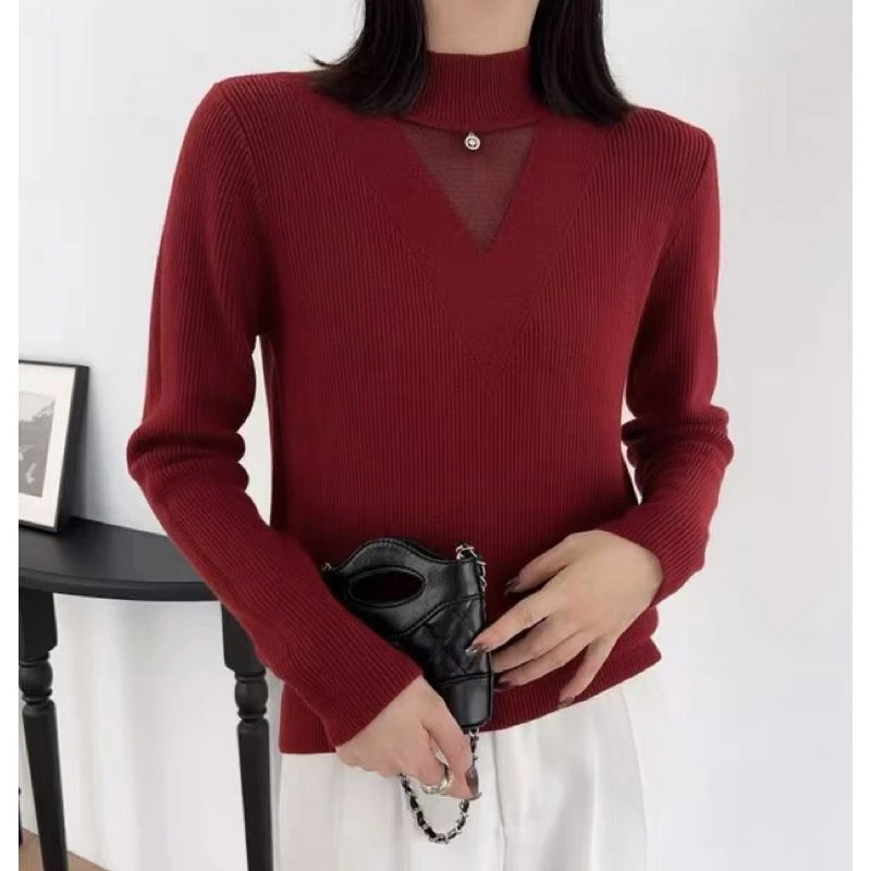 H4423351回味依衣一体绒加厚时尚显瘦高级感气质百搭中领毛衫