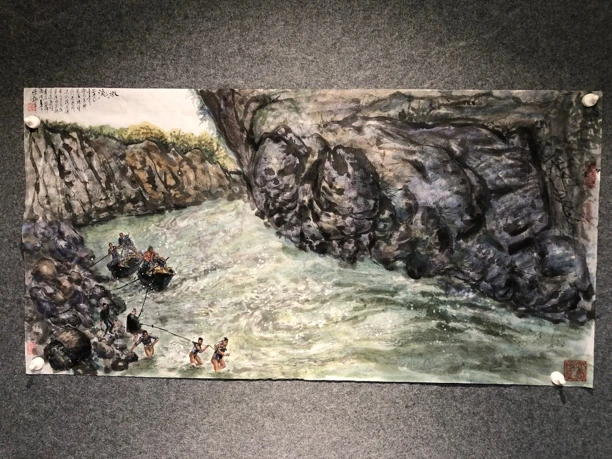 大写意三峡纤夫创作精品原作