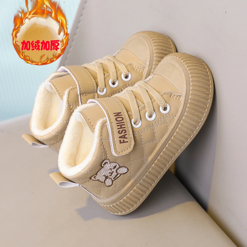 1-8岁女童加绒保暖棉鞋轻便男童2024冬季鞋新款韩版百搭儿童鞋子