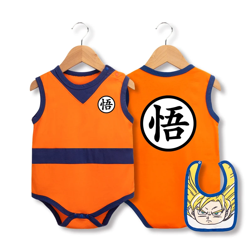 婴儿衣服夏季薄款包屁衣新生儿宝宝七龙珠无袖三角哈衣悟空连体衣