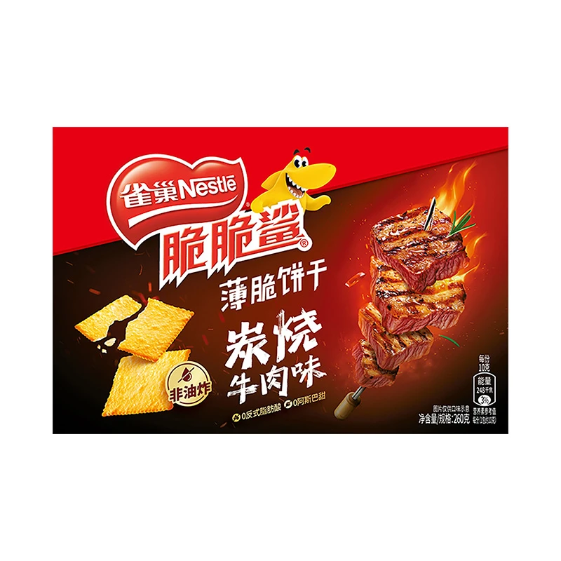 雀巢脆脆鲨薄脆饼干炭烧牛肉味260g
