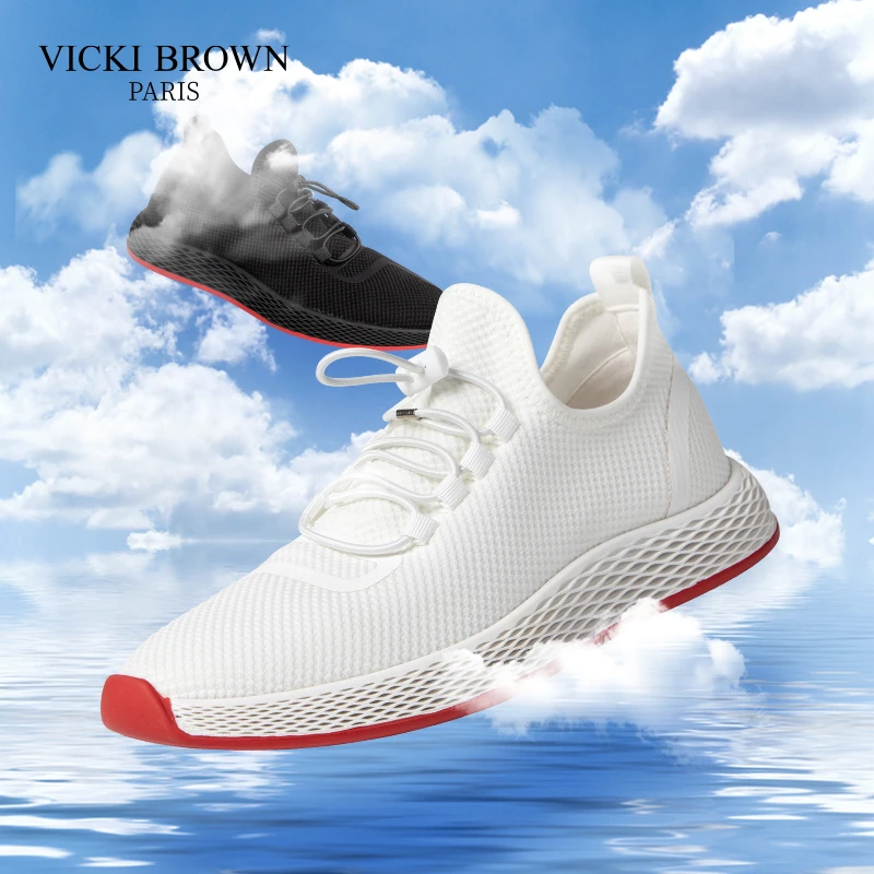 VICKI BROWN品牌新款百搭男士韩版轻便透气飞织男休闲鞋VB804810