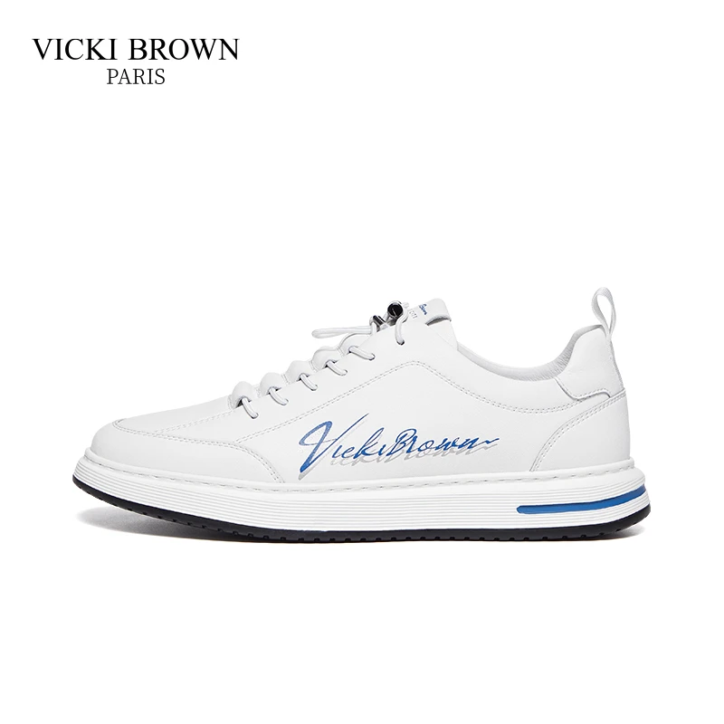 法国VICKI BROWN男士真皮百搭轻便透气潮流舒适休闲鞋男鞋板鞋