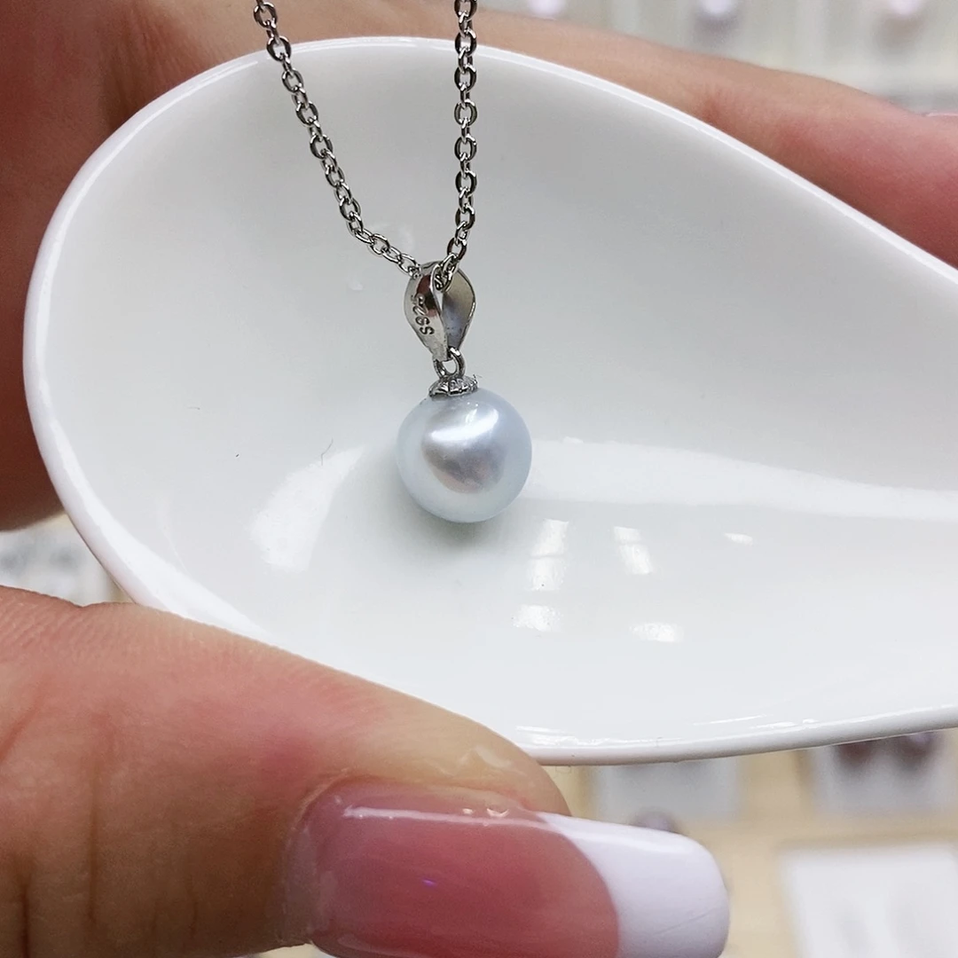淡水珍珠颈饰银S925镶嵌