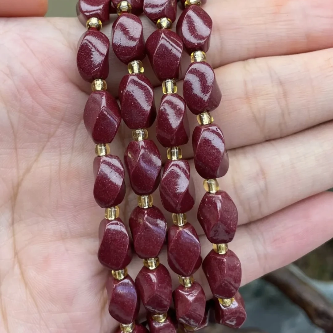 含辰砂工艺品（朱砂）紫金色麻花转转手链时尚妈妈素款