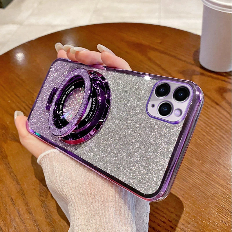 闪粉磁吸支架iPhone苹果11promax手机壳a2220网红女个性创意防摔