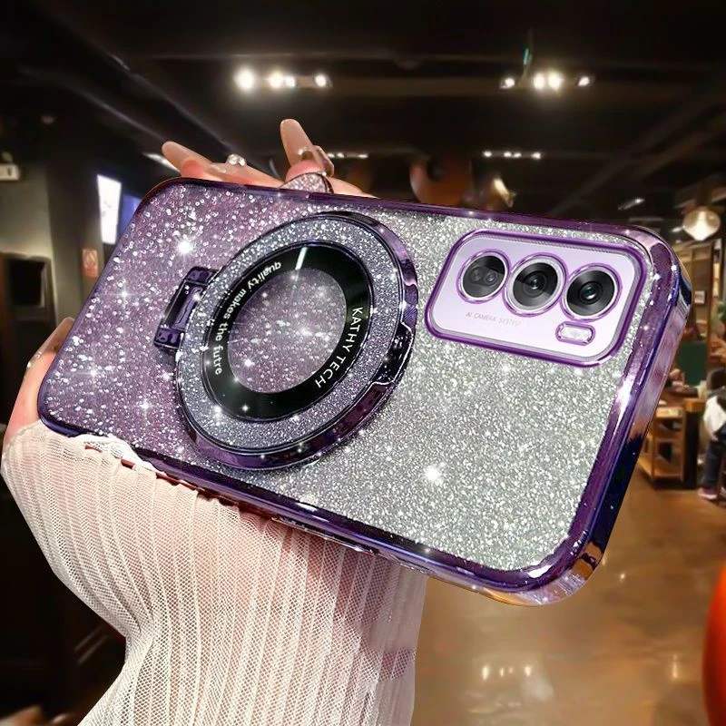 网红OPPO Reno12手机壳新款磁吸支架5GPJV110防摔软壳PJW男女电镀