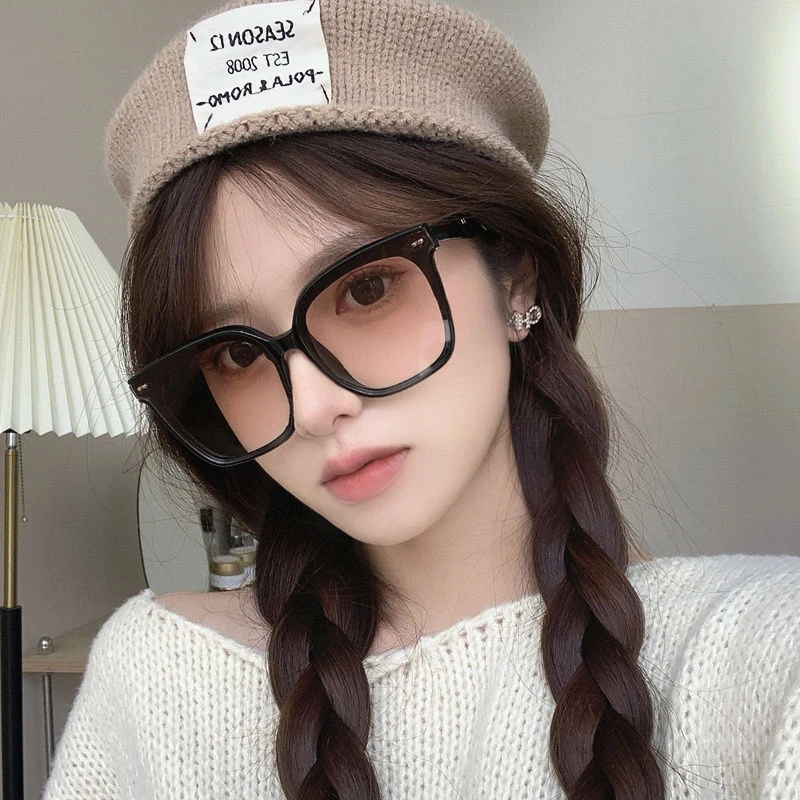 韩版大框方形茶色墨镜女大脸显瘦素颜网红同款街拍防紫外线太阳镜