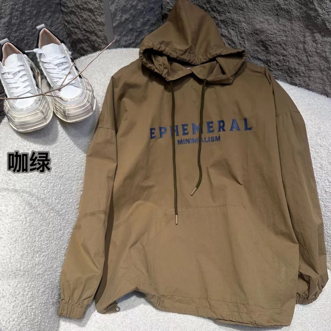 JINJIE·简约字母薄款宽连帽套外套透气衬衣卫衣 66216