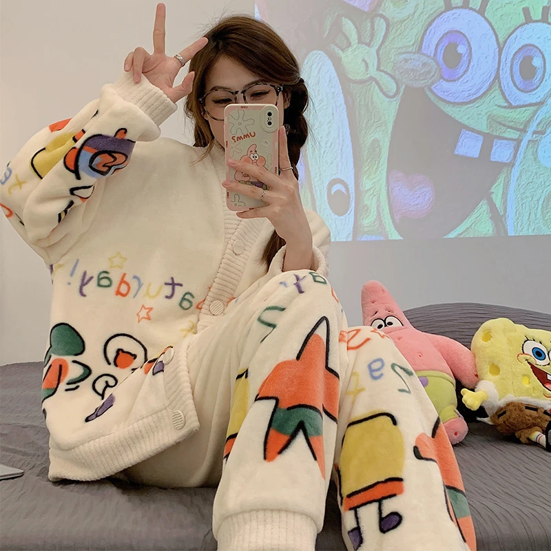 【Lucky活动价】珊瑚绒睡衣女秋冬季2023新款卡通可爱家居服爆款套