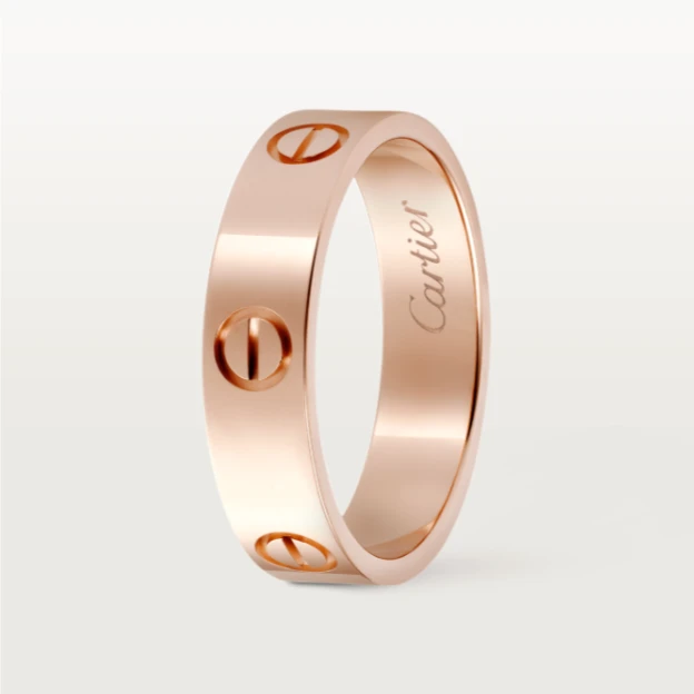 99新 Cartier/卡地亚 经典 LOVE 系列 18K玫瑰金 宽版 无钻  戒指