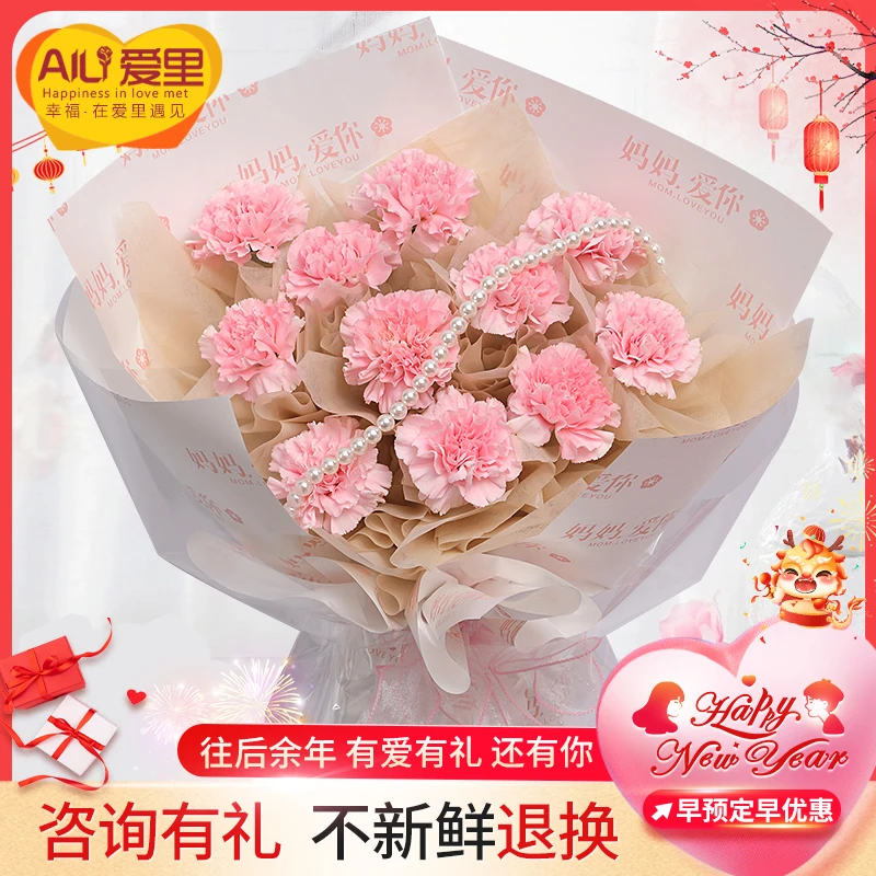 AILI/爱里感恩康乃馨花束送母亲送丈母娘送女友同城花店送花配送