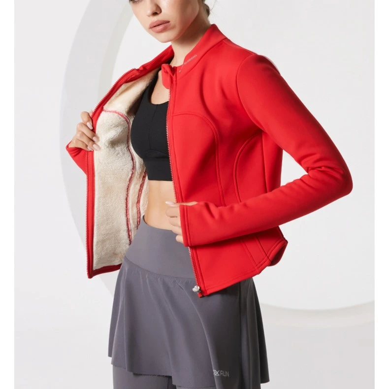 【加绒】秋冬立领外套拉链修身运动上衣加厚瑜伽开衫长袖跑步外套